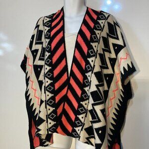 Casting LA SZ M Oversized sweater wrap layering piece western comfy aztec tribal